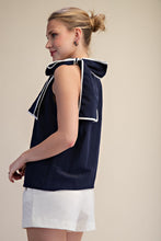 Cargar imagen en el visor de la galería, Valentina Pleated Top - Navy
