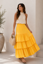 Cargar imagen en el visor de la galería, Lux Solid High Waist Ruffled Skirt
