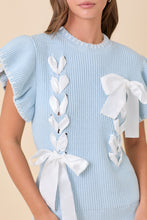 Load image into Gallery viewer, Knit Baby Blue Coquette Top
