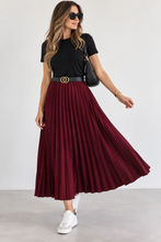Load image into Gallery viewer, Pleated Chiffon Belted Midaxi Skirt

