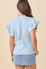 Load image into Gallery viewer, Knit Baby Blue Coquette Top

