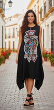 Load image into Gallery viewer, Abstract Patch Black Dress
