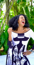 Load image into Gallery viewer, Woman Designer Black &amp; White Maxi Dress
