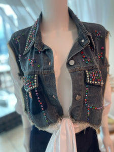 Layered Denim Shirt Blouse