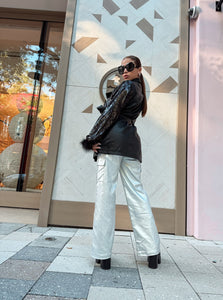 Metallic Palazzo Cargo Pant
