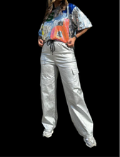 Load image into Gallery viewer, Metallic Palazzo Cargo Pant
