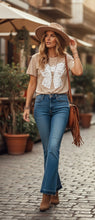 Load image into Gallery viewer, Boho Bow Beige Shirt

