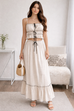 Load image into Gallery viewer, SET - Beige Top &amp; Skirt
