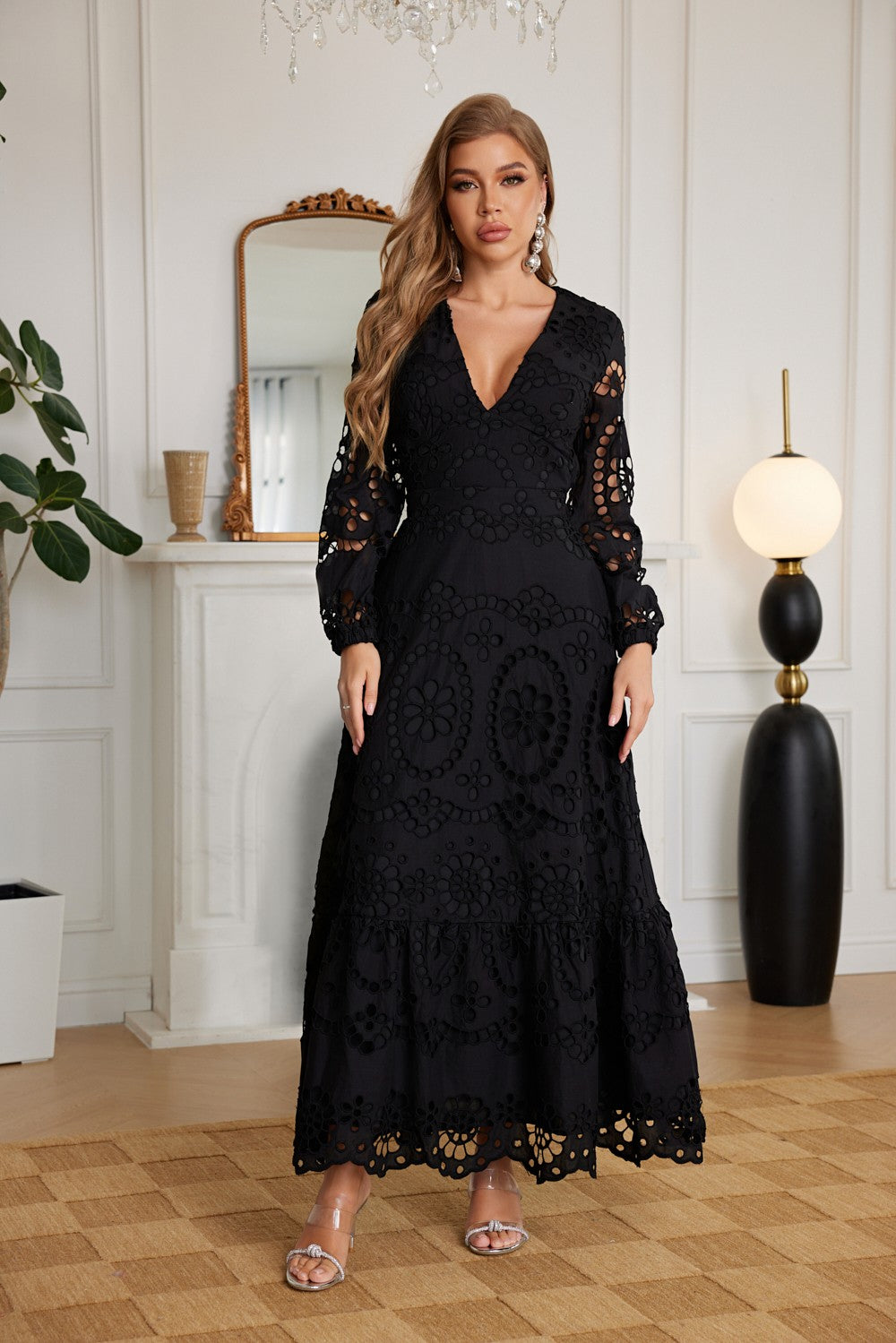 Black Maxi Dress Long Sleeves