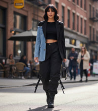 Load image into Gallery viewer, Color Block Denim Jacket
