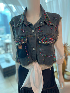 Layered Denim Shirt Blouse
