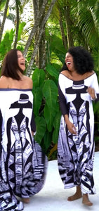 Woman Designer Black & White Maxi Dress