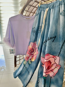 Feather Detail Top