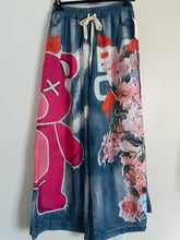 Load image into Gallery viewer, Casual Denim Print Graphic Wide Leg Pants
