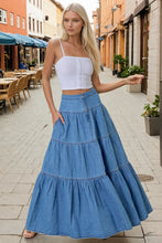 Cargar imagen en el visor de la galería, Blue Horizon Tiered Maxi Skirt
