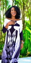 Load image into Gallery viewer, Woman Designer Black &amp; White Maxi Dress
