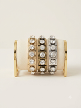 Load image into Gallery viewer, Wide Clear Crystal Bracelet
