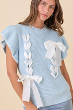 Load image into Gallery viewer, Knit Baby Blue Coquette Top
