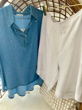 Load image into Gallery viewer, Sparkle Viscose Denim Blouse
