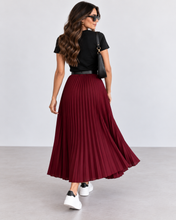 Load image into Gallery viewer, Pleated Chiffon Belted Midaxi Skirt
