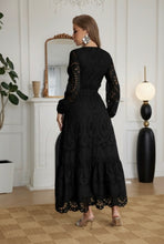 Load image into Gallery viewer, Black Maxi Dress Long Sleeves

