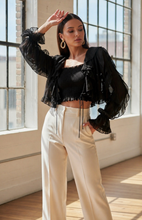 Load image into Gallery viewer, Black Dahlia Ruffle Top
