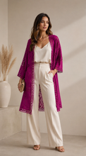 Cargar imagen en el visor de la galería, Orchid Crochet Kimono Cover-Up
