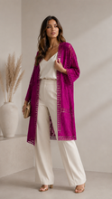 Cargar imagen en el visor de la galería, Orchid Crochet Kimono Cover-Up
