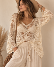 Load image into Gallery viewer, Bell Sleeve Crochet Top
