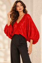 Cargar imagen en el visor de la galería, Red Sequins Top
