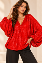 Cargar imagen en el visor de la galería, Red Sequins Top
