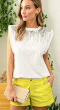 Cargar imagen en el visor de la galería, Sleeveless Padded Sequin Detail Top
