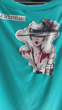 Load and play video in Gallery viewer, Woman Face Patch Designer Blouse Turquoise
