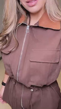 Load and play video in Gallery viewer, Peplum Zip Jacket &amp; Pants Set

