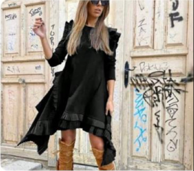 Asymmetrical Black Dress