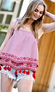 Red Gingham Top