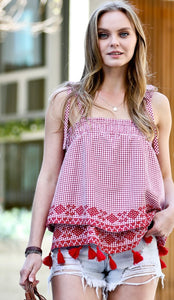 Red Gingham Top