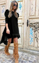 Load image into Gallery viewer, Asymmetrical Black Dress
