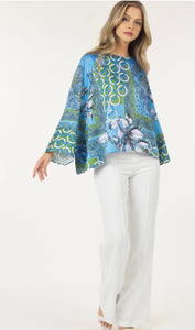 Blue Multi Print Top