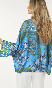 Blue Multi Print Top