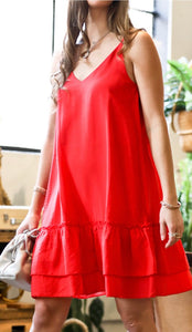 Cherry Red Casual Dress