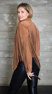 Faux Suede Tassel Jacket