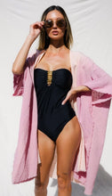 Cargar imagen en el visor de la galería, Black Strapless Swimsuit
