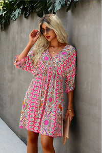 Paisley Print Kimono Dress